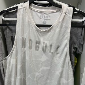 NoBull white Hibiscus high neck tank
